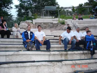 Israeli team at the European Championship stands